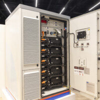 JST Power Equipment showcases its Battery Energy Storage System (BESS) at Ennovation 2025 in Salzburg. Battery Energy Storage System cabinet on display at Ennovation 2025 in Salzburg JST Power booth.