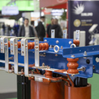 JST Power Equipment displays its cast resin dry type transformer at Ennovation 2025 in Salzburg. Closeup of JST Power Equipment’s cast resin dry type transformer at their Ennovation 2025 booth.